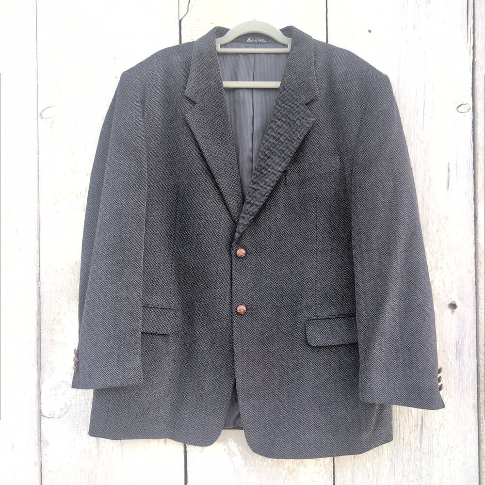 Monsieur Adolfo Chevron Corduroy Blazer Eclectic Professor Men's 44R